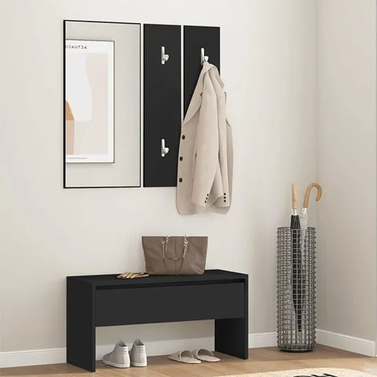 Lautoka Hallway Furniture Set with Storage - Black image