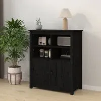 Laval 2 Door Sideboard - Black, Pine Wood