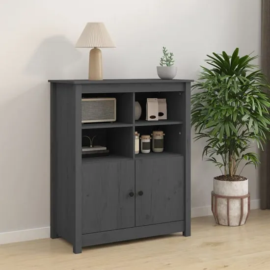 Laval 2 Door Sideboard - Grey, Pine Wood