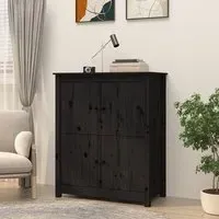 Laval 4 Door Sideboard - Black, Pine Wood
