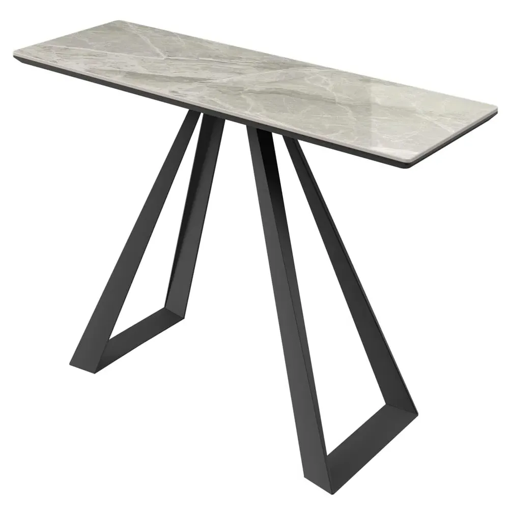 Laval Ceramic Glass Console Table - Grey