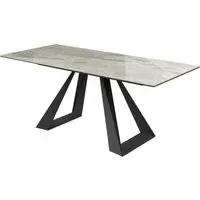 Laval Ceramic Glass Extending Dining Table - Grey