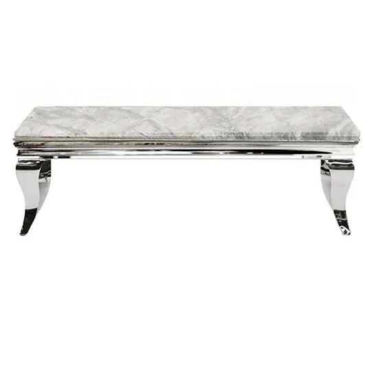 Laval Coffee Table - Light Grey Marble, Stainless Steel product