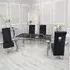 Laval Glass Dining Table with 8 Elmira Chairs - Black
