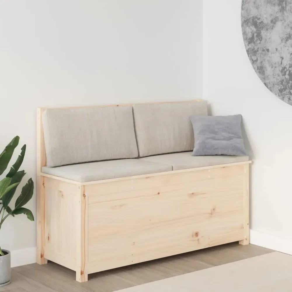 Laval Large Storage Bench with Backrest - Natural, Pine