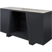 Laval Sideboard with Wooden Base - Grey, Ceramic Glass