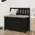 Laval Small Storage Bench with Backrest - Black, Pine