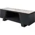 Laval TV Stand with Wooden Base - Grey, Ceramic Glass