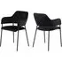 Laveen Dining Chairs with Armrests in Pair - Black, Velvet