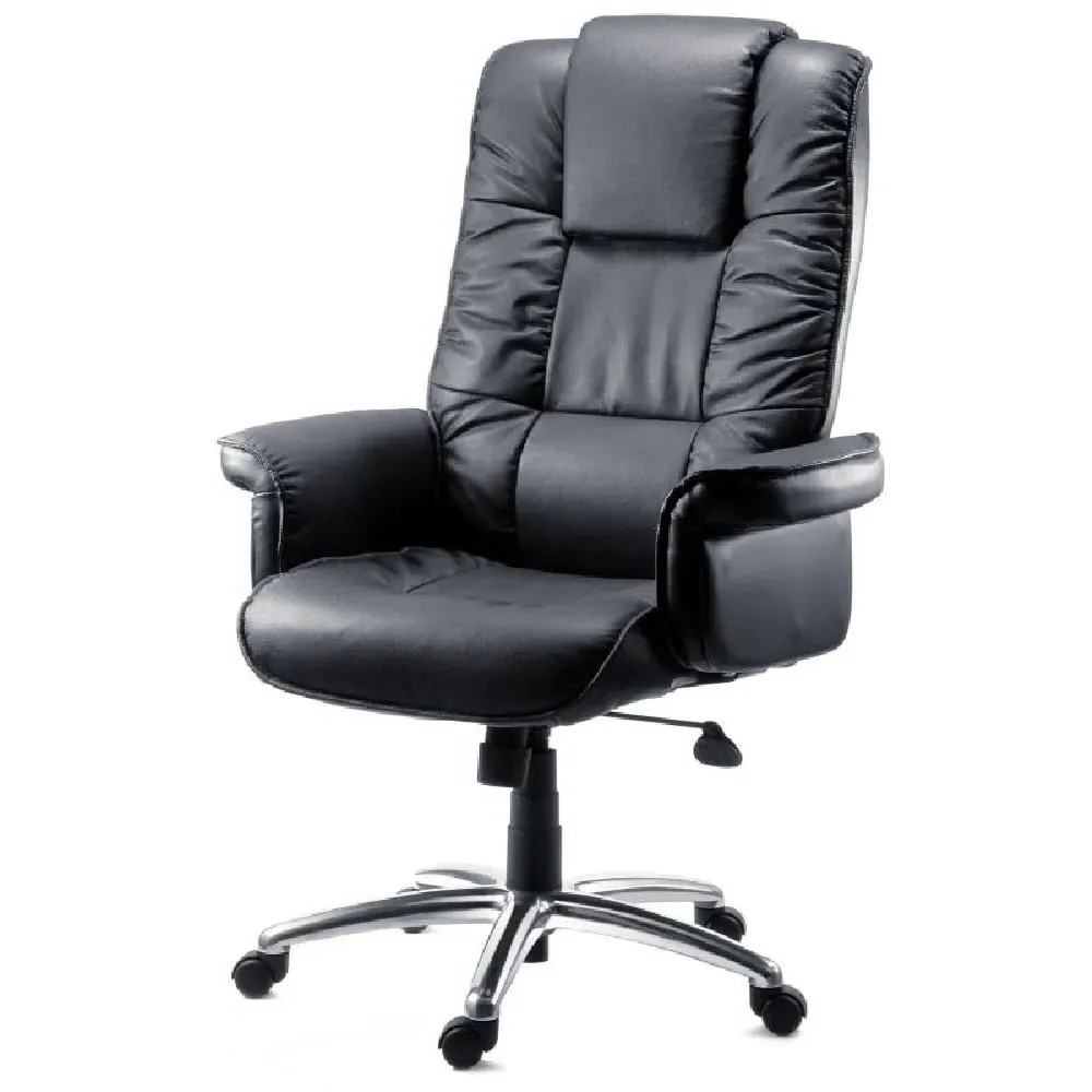 Laveen Office Chair with Gas Lift - Black, Leather