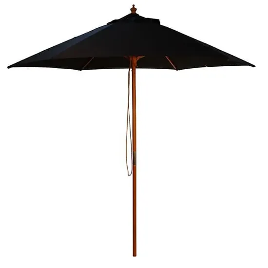 Lavi Round 2.5M Parasol with Wood Pulley - Black image