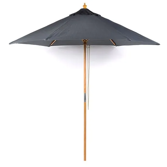 Lavi Round 2.5M Parasol with Wood Pulley - Dark Grey