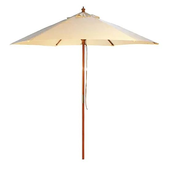 Lavi Round 2.5M Parasol with Wood Pulley - Natural