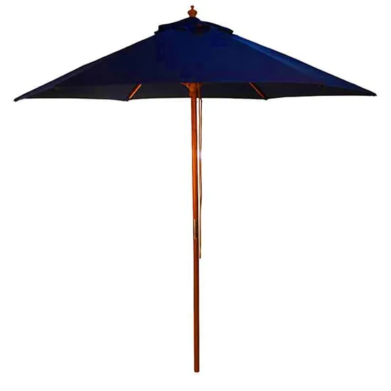 Lavi Round 2.5M Parasol with Wood Pulley - Navy Blue