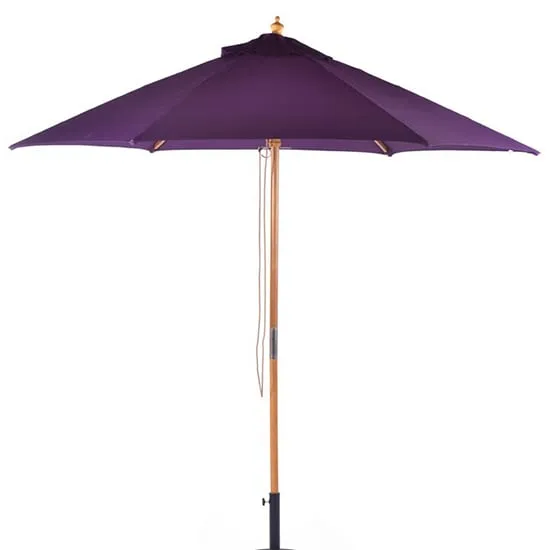 Lavi Round 2.5M Parasol with Wood Pulley - Purple