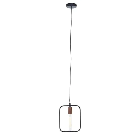Lavish Rectangular Pendant Light - Black, Iron image