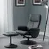 Lawton Recliner Chair with Footstool - Black, Faux Leather