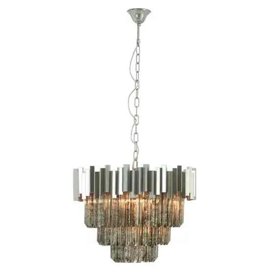 Lawton Small 4-Tier Chandelier Ceiling Light - Nickel, Glass image