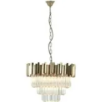 Lawton Small Chandelier Ceiling Light - Silver, Glass