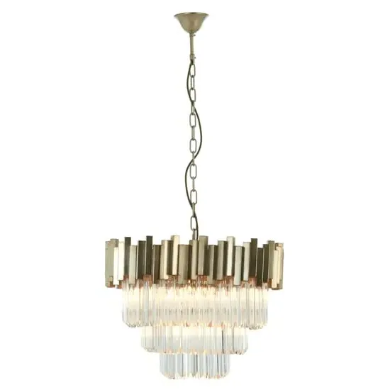Lawton Small Chandelier Ceiling Light - Silver, Glass image