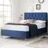 Laxly Double Bed Frame - Blue, Fabric