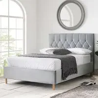 Laxly Double Ottoman Bed with Storage - Grey, Fabric