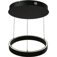 Layla Large Round Pendant Light - Black, Opal Acrylic