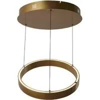 Layla Large Round Pendant Light - Matt Gold, Opal Acrylic