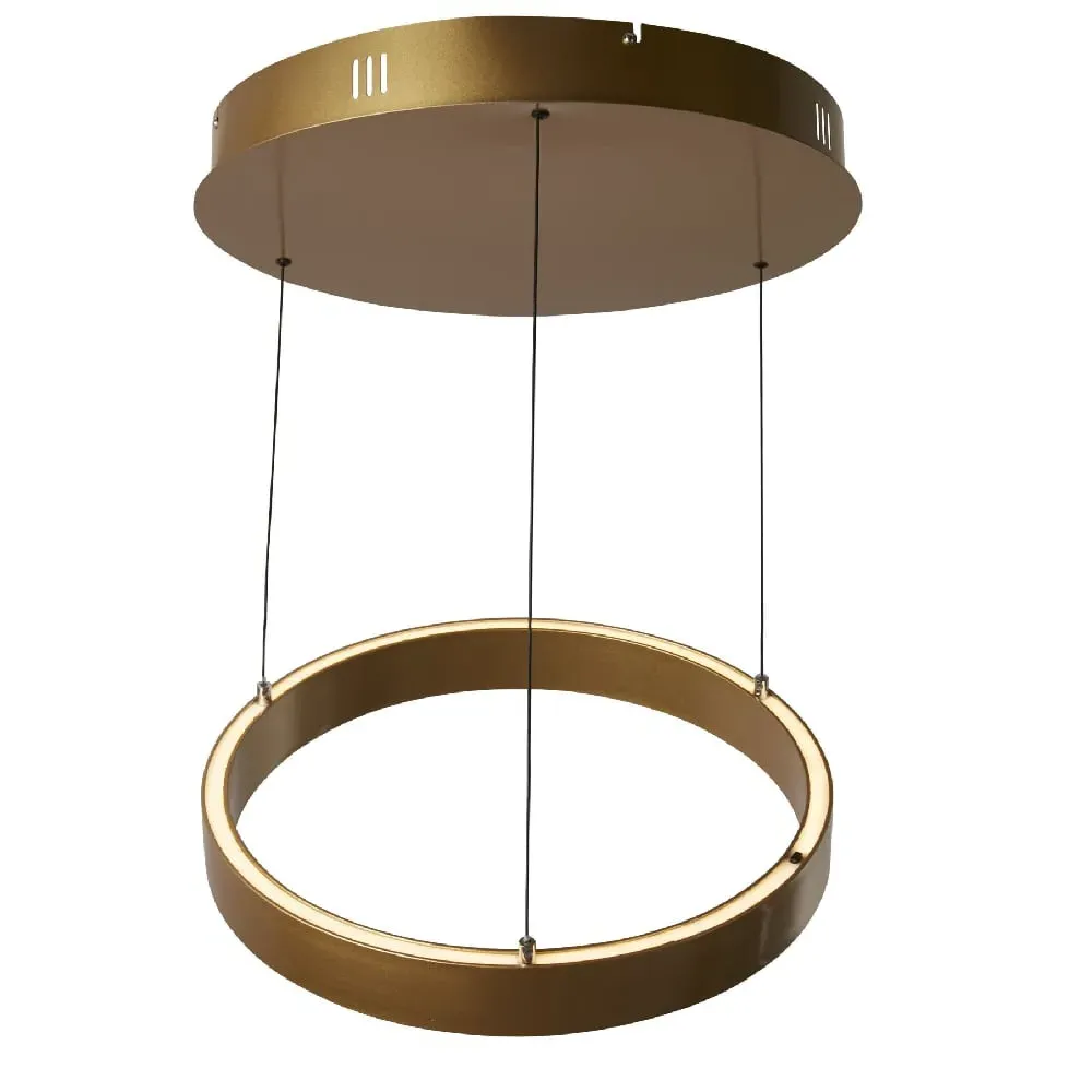 Layla Large Round Pendant Light - Matt Gold, Opal Acrylic