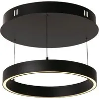 Layla Small Round Pendant Light - Black, Opal Acrylic