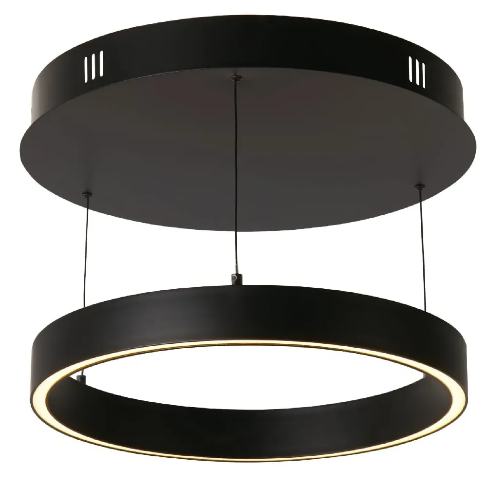 Layla Small Round Pendant Light - Black, Opal Acrylic