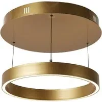Layla Small Round Pendant Light - Matt Gold, Opal Acrylic