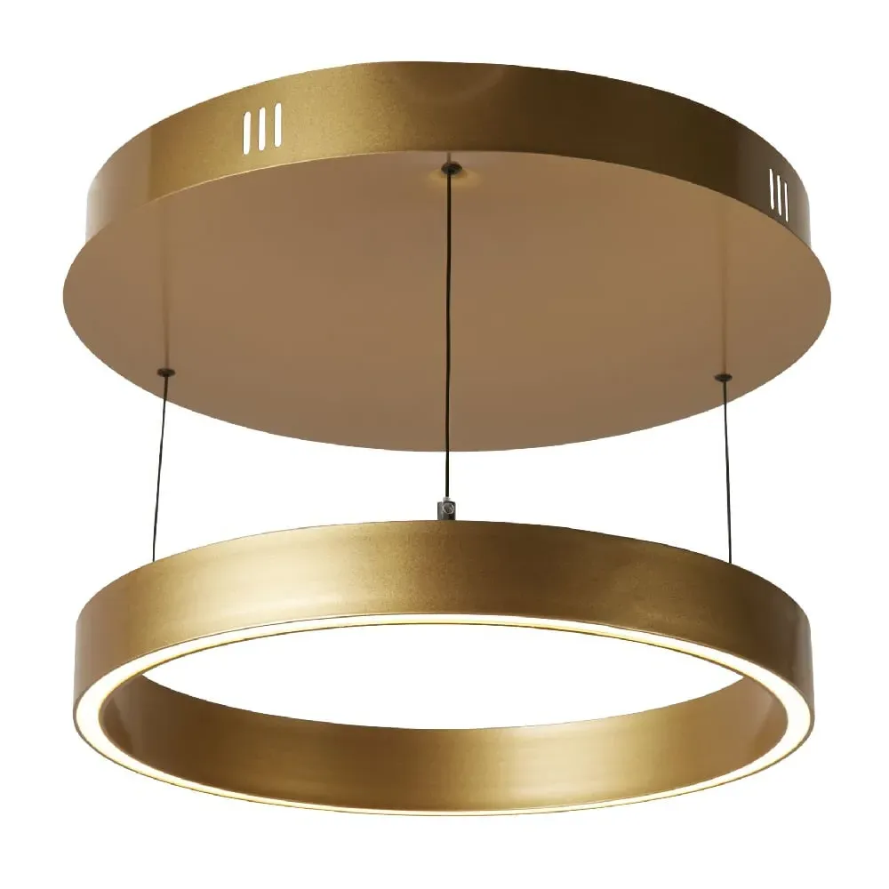 Layla Small Round Pendant Light - Matt Gold, Opal Acrylic