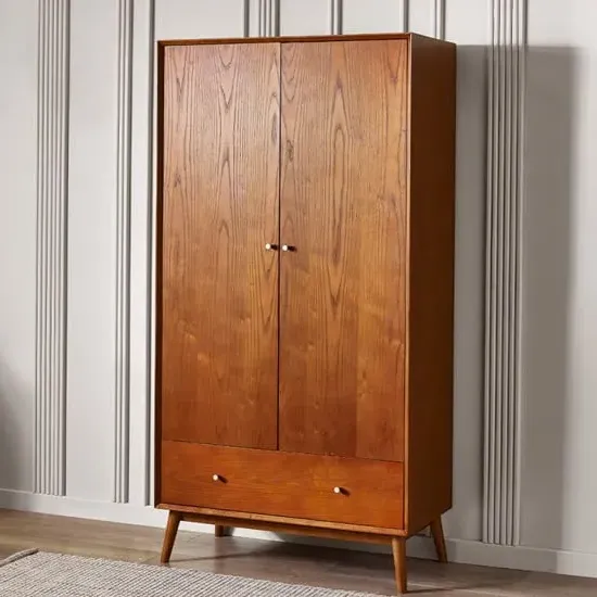 Layton 2-Door Wardrobe with Drawer - Cherry