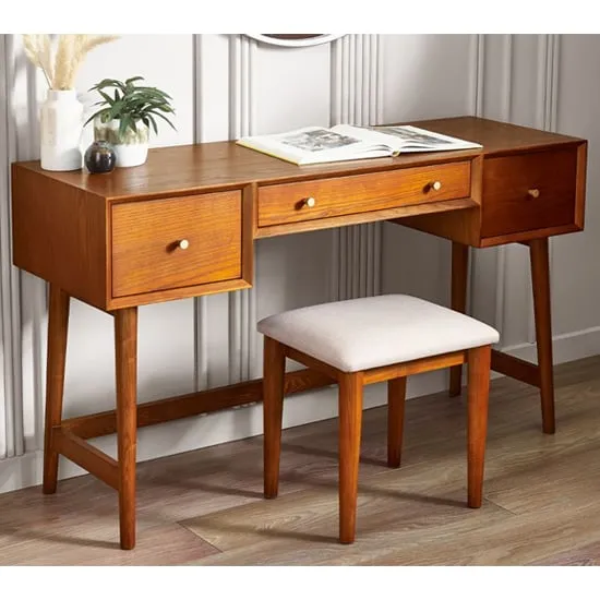 Layton Dressing Table with Stool - Cherry