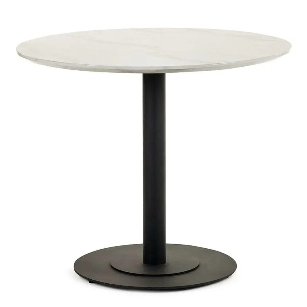 Layton Round Dining Table - White Marble Effect image