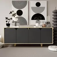 Lazio 4-Door Sideboard - Anthracite, Melamine Coated Chipboard alternate view