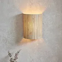 Leander Drum Shade Wall Light - Black, Seagrass