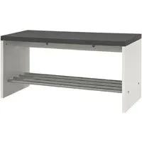 Leandro Shoe Rack Bench with Undershelf - Granite, Wood