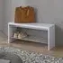 Leandro Shoe Rack Bench with Undershelf - White, Wood