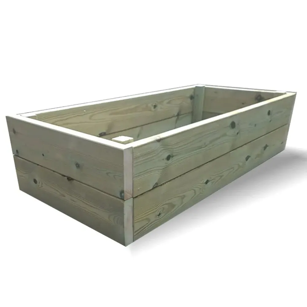 Lebanon Double Layer Raised Planter - Natural, Wood product