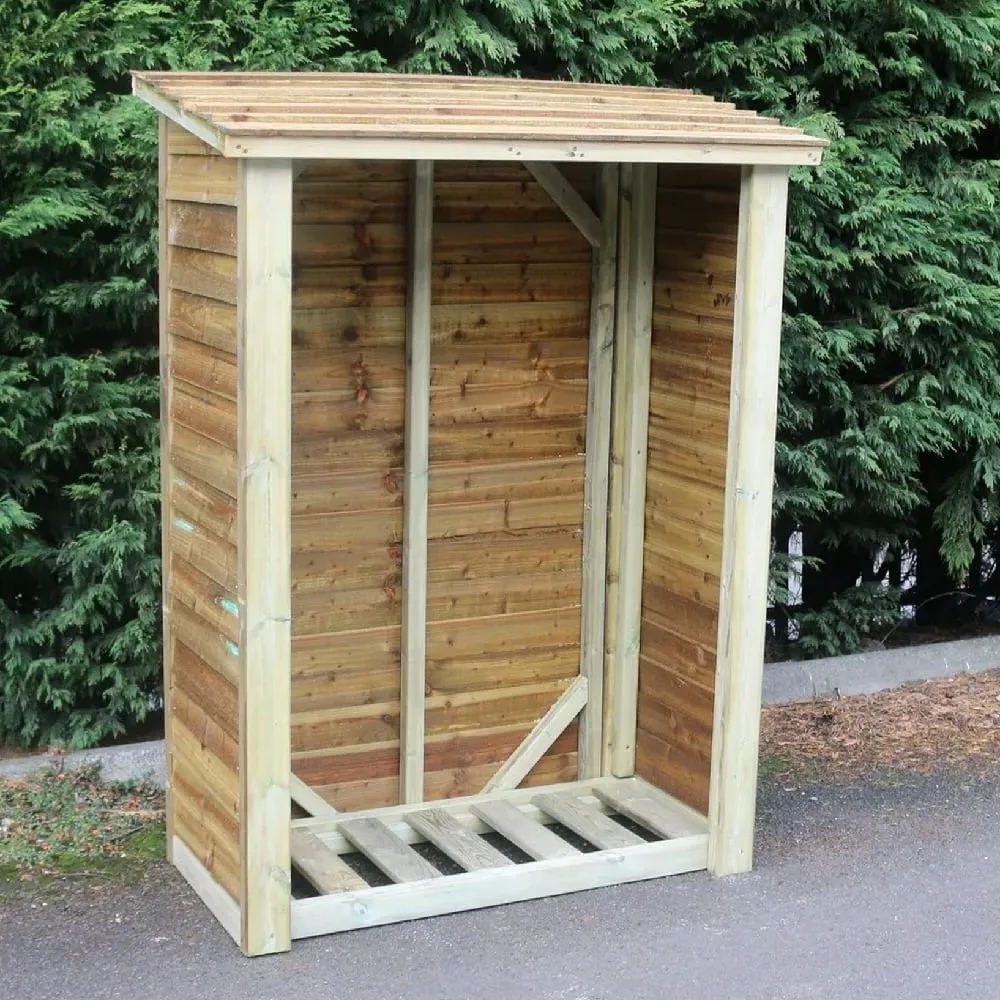 Lebanon Tall Garden Log Store - Natural, FSC Certified Wood product