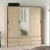 Lebanon Wardrobe with 2 Sliding Doors 4 Drawers - Oak