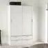 Lebanon Wardrobe with 2 Sliding Doors 4 Drawers - White