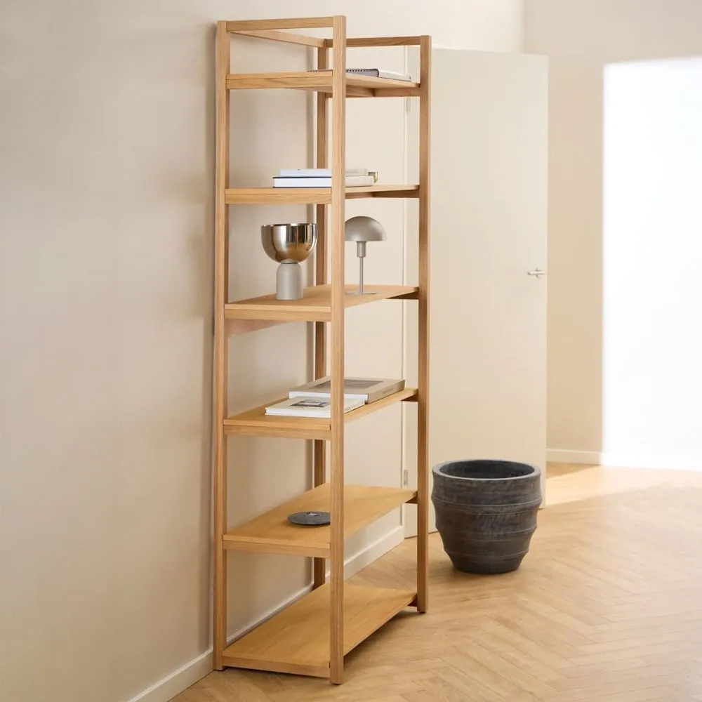 Leburn 6-Shelf Bookcase - Oak