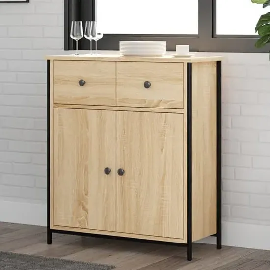Lecco Sideboard with 2 Doors 2 Drawers - Sonoma Oak
