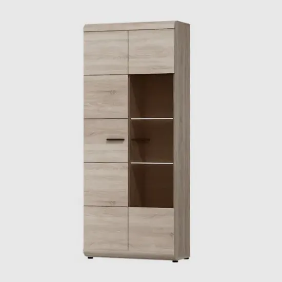 Lecco Tall Display Cabinet - Sonoma Oak