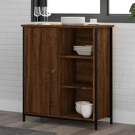 Lecco Wooden Sideboard with Storage - Brown, Oak image
