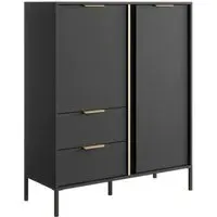 Lech Highboard with 2 Doors 2 Drawers - Anthracite