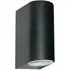 LED 2 Light Outdoor Wall Light - Black, Glass